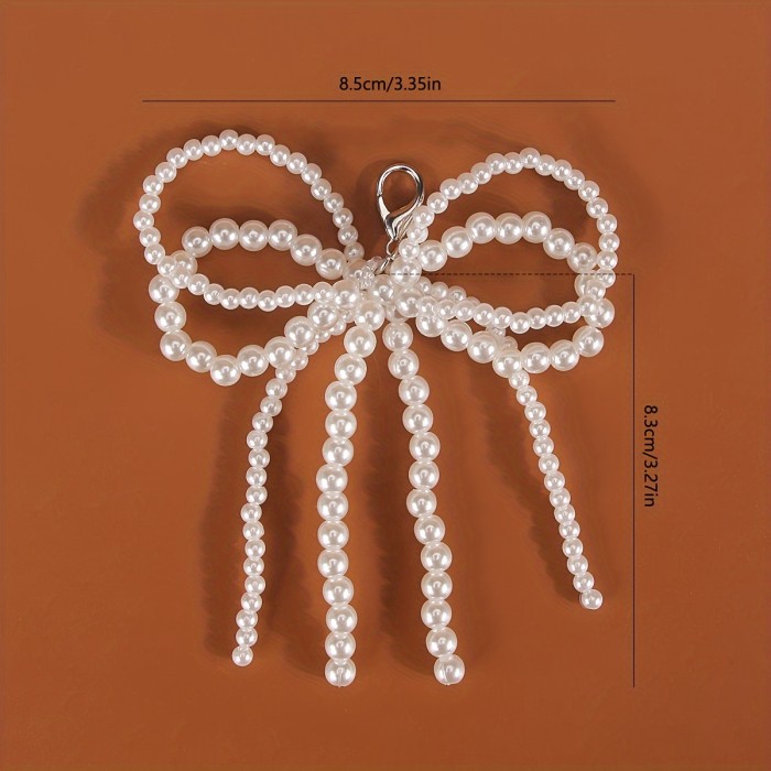 1\u002F2pcs Elegant Imitation Pearl Bow Tassel - Fashion DIY Shoe Decoration, Handbag & Phone Accessory, Suitable for Sports Shoes, Boots