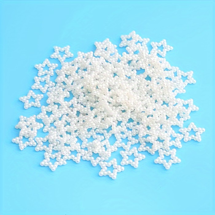 50pcs 15mm Star-Shaped Pearl Beads for DIY Jewelry Making - Plastic Craft Supplies