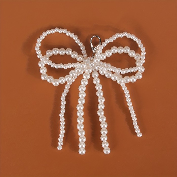 1\u002F2pcs Elegant Imitation Pearl Bow Tassel - Fashion DIY Shoe Decoration, Handbag & Phone Accessory, Suitable for Sports Shoes, Boots