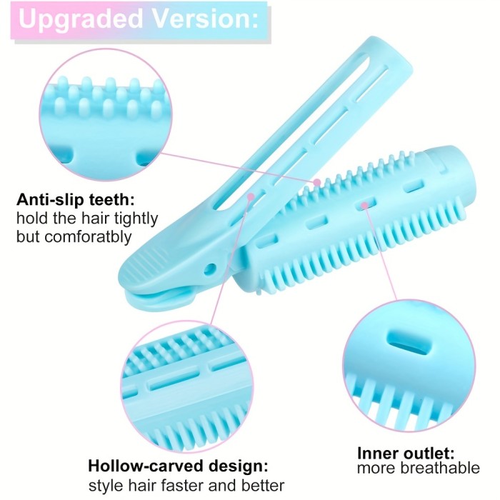 8pcs Self-Grip Fluffy Volumizing Hair Root Clips - Instant Bangs and DIY Hair Rollers For Women