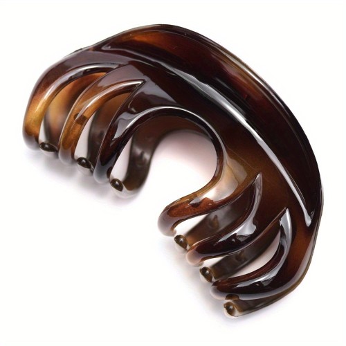 Women's Long Hair Claw Clip - Secure Grip for Thick, Curly, Voluminous Hair - Elegant Brown clip for Updos, Downstyles, Everyday & Special Occasions - Durable Hair Claw Grip, Updo Hairstyles, Glossy Finish, Formal Hairstyle Accessory