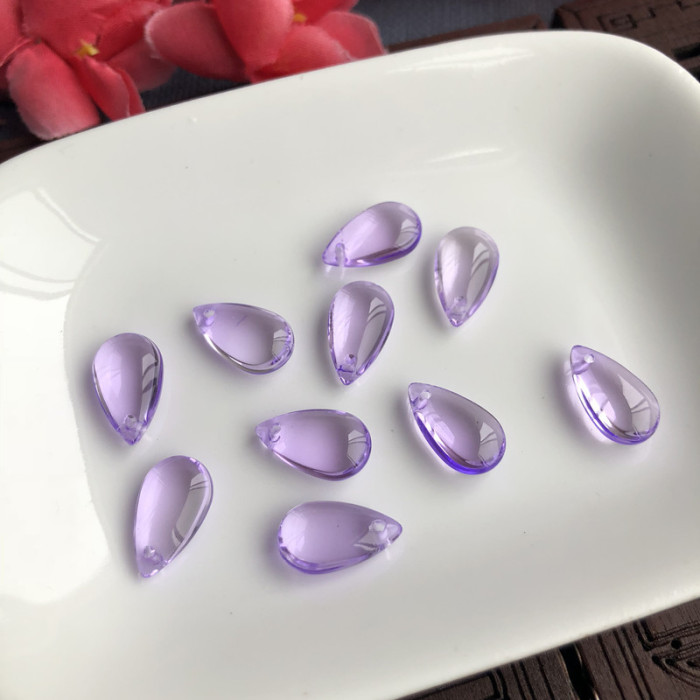 20pcs 8*15mm Large Teardrop Pendant Bead Transparent Glass Diy Handmade Beads For Jewelry Making Hairpin Accessories
