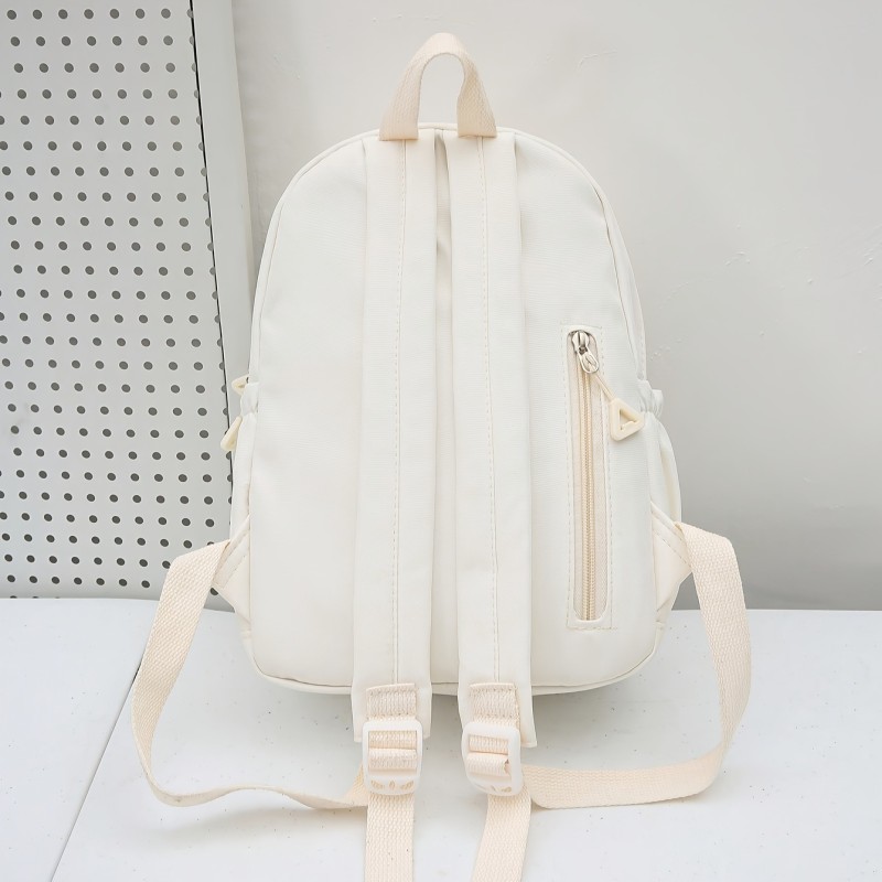 All White Solid Backpack All White Solid Color Backpack For Men Women, Daypacks Commuter Backpack