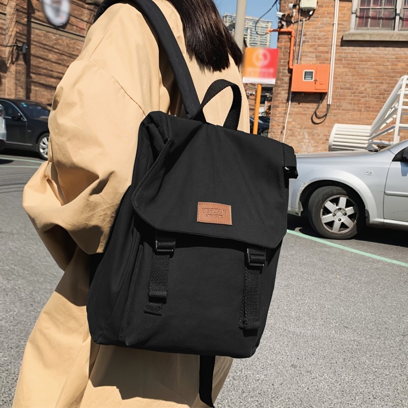 Lightweight,Business Casual Lightweight Buckle Decor Flap Backpack for Women College,Rookies & White-collar Workers Perfect for Office,College,Work,Business,Commute,Outdoors, Travel, Outings