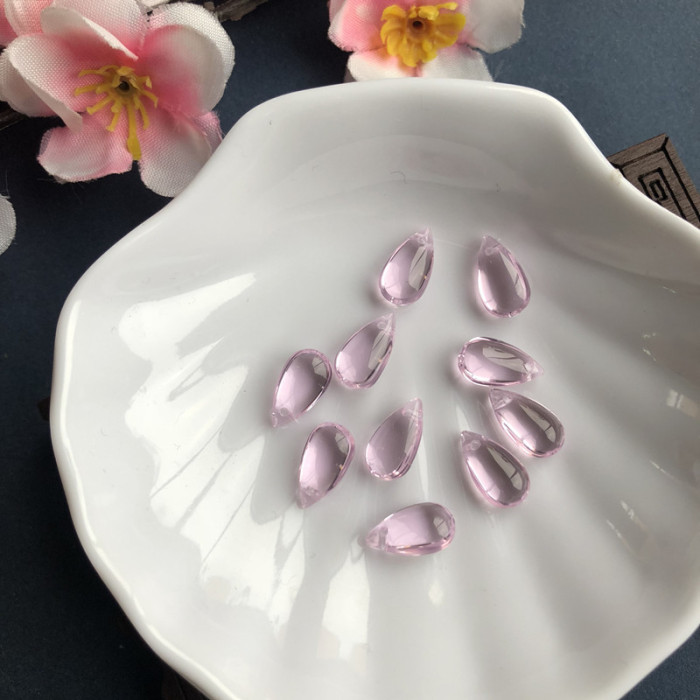 20pcs 8*15mm Large Teardrop Pendant Bead Transparent Glass Diy Handmade Beads For Jewelry Making Hairpin Accessories