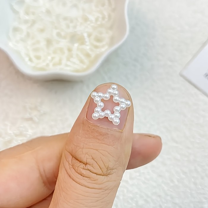 50pcs 15mm Star-Shaped Pearl Beads for DIY Jewelry Making - Plastic Craft Supplies