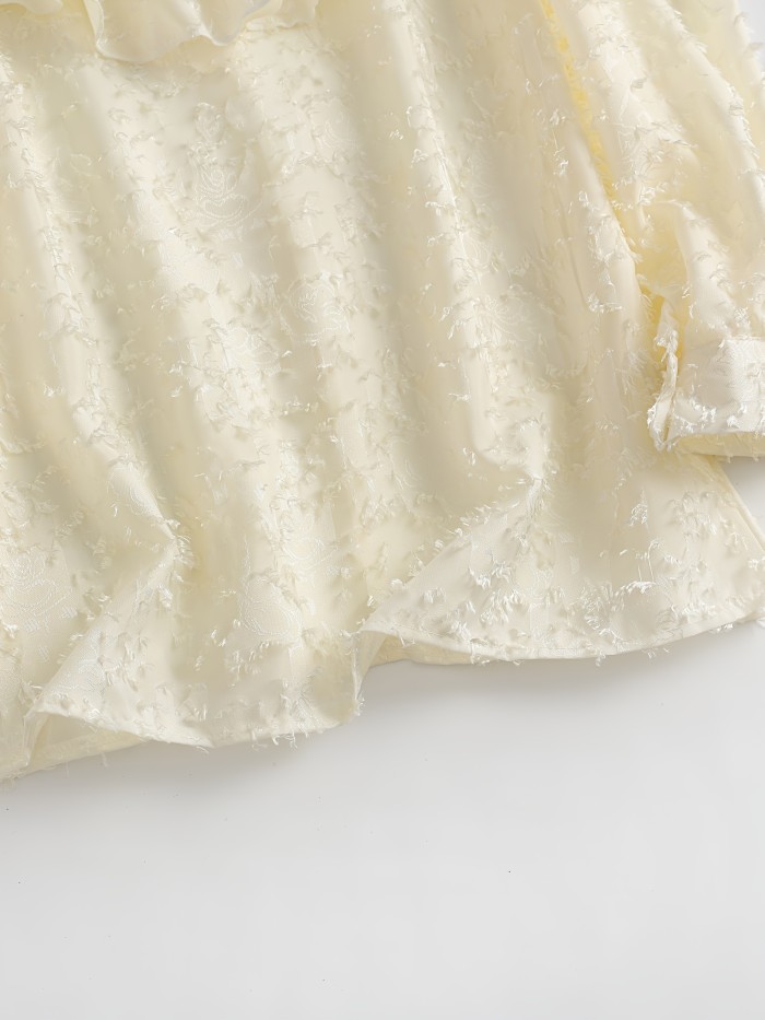 Ruffle Decor Mock Neck Blouse Mock Neck Ruffle Decor Blouse