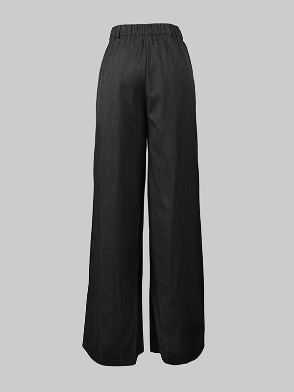 Split-Joint Solid Color Asymmetric Wide Leg Loose Trousers Suit Pants