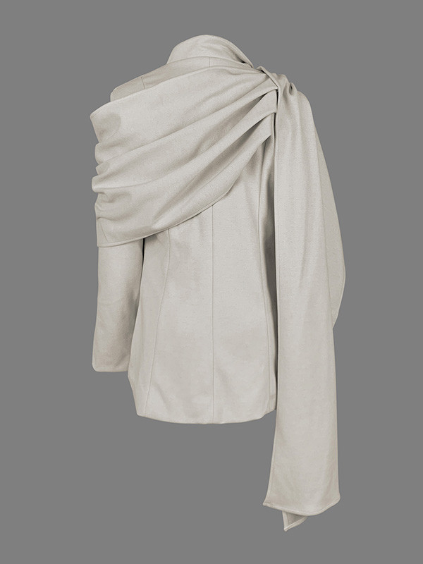 Long Sleeves Loose Pockets Solid Color Split-Joint Notched Collar Blazer Outerwear