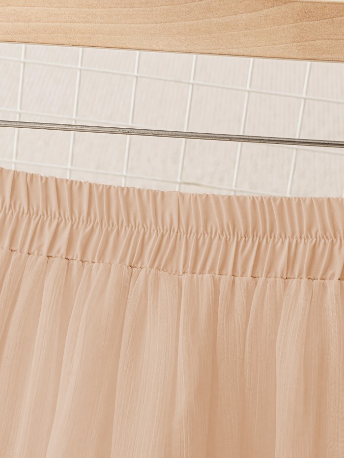 Women'S Lightweight Chiffon Pleated Wide-Leg Pants