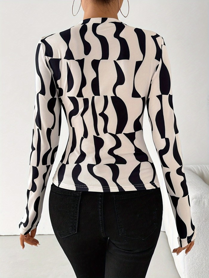 Women's Slim Fit Long Sleeve Pullover Shirt