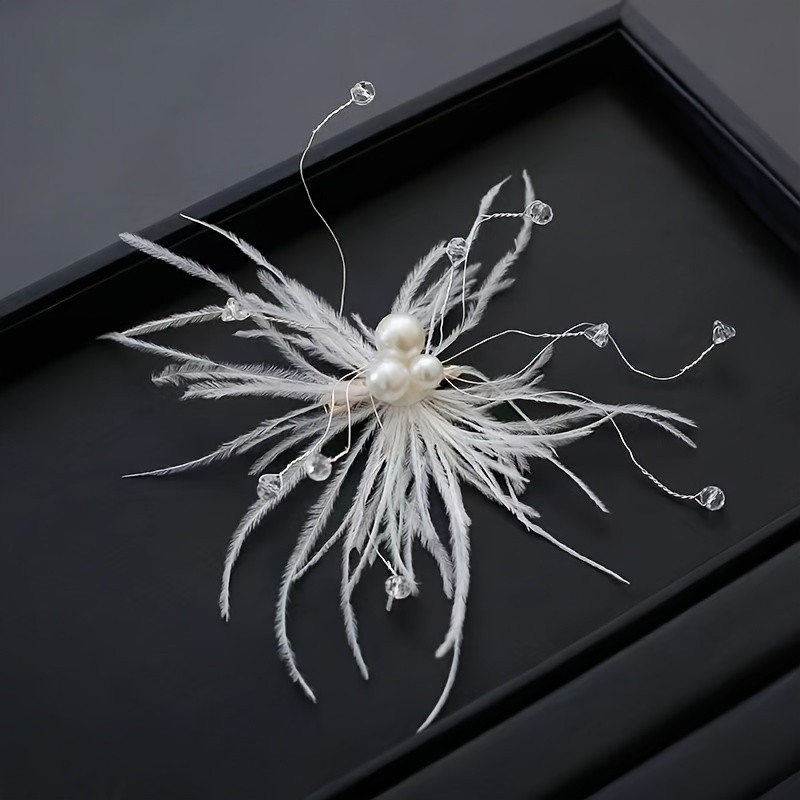 Elegant Faux Pearl Flower Decorative Hair Clip Vintage Hair Barrette for Women And daily use Wear
