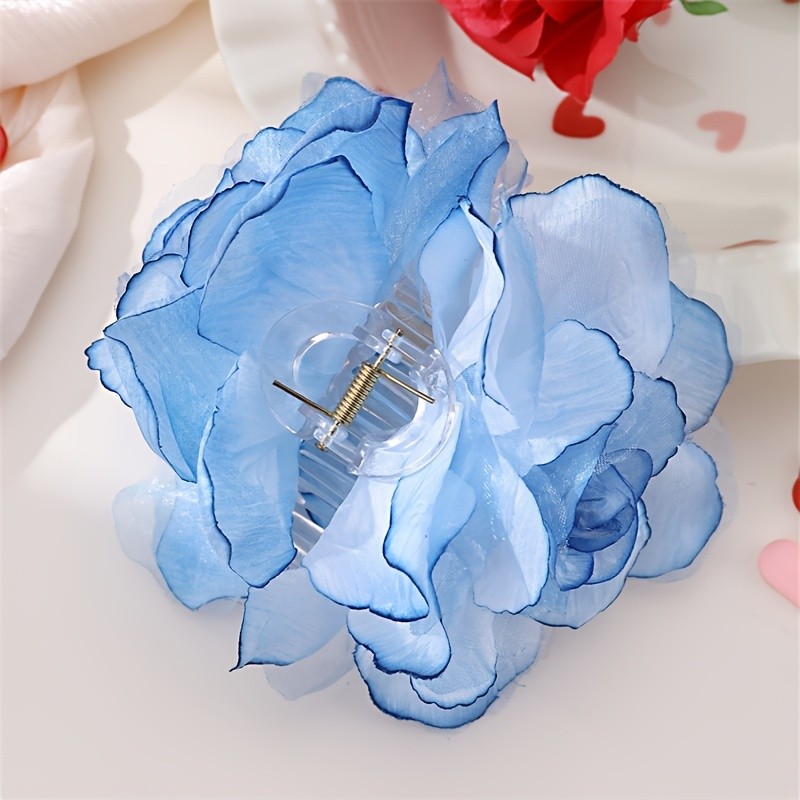 1pc Elegant Vintage Floral Hair Claw Clip, Large Plastic Flower-Shaped Hair Accessory for Women, Fashionable Daily Wear and Party Headwear, Perfect for Valentine's Day - Single Piece, Hair Accessories
