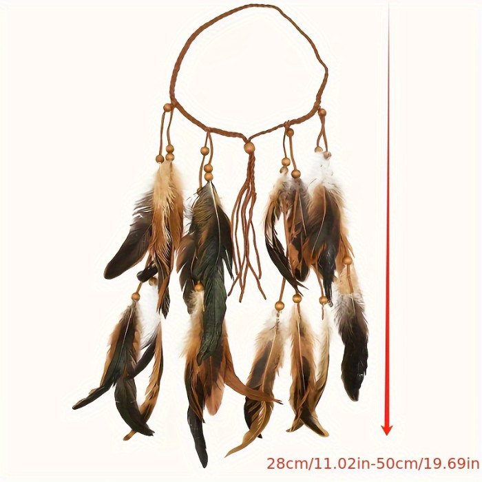 Feather Headband Gypsy Style Hair Band Indian Head Piece Handmade Feather Hair Accessories