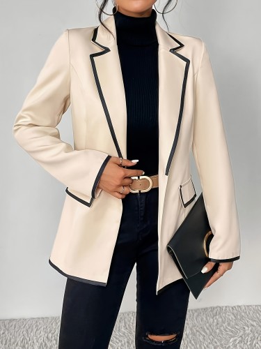 Women'S  Elegant Long Sleeve Jacket Slim Fit Double-Breasted Blazer