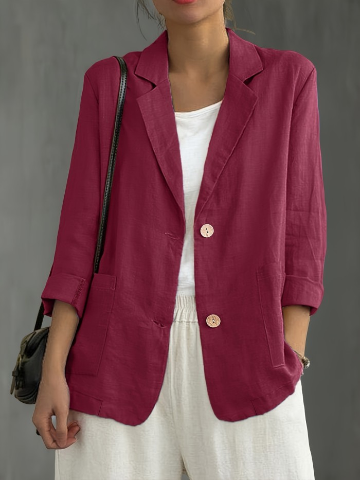 Elegant Blazer Versatile Plus Size Long-Sleeve Blazer for Women