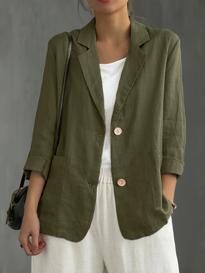 Elegant Blazer Versatile Plus Size Long-Sleeve Blazer for Women