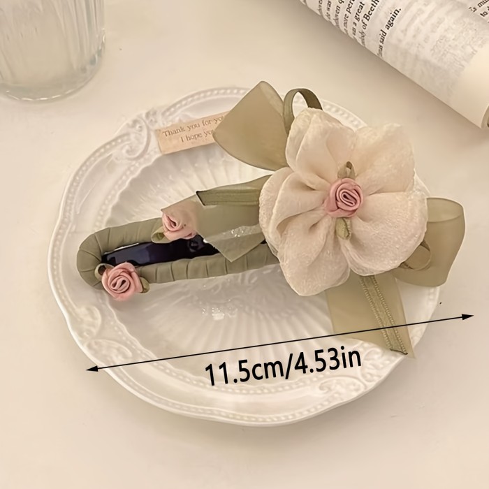 Super Fairy Mesh Flower Hairpin for Women, Sweet Forest Style Duckbill Clip