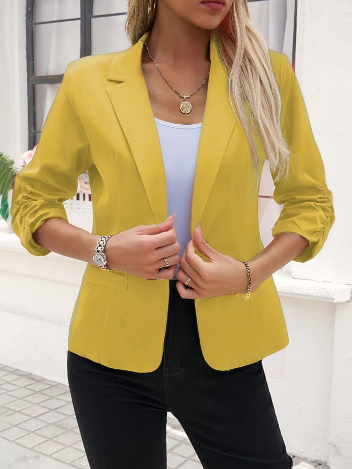 Women's Light Beige Casual Blazer
