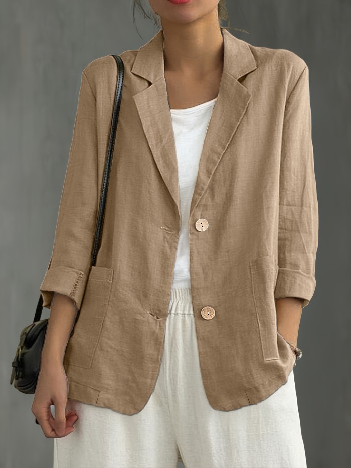 Elegant Blazer Versatile Plus Size Long-Sleeve Blazer for Women