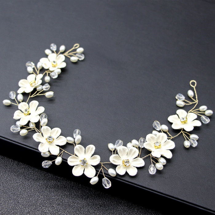 Bridal Wedding Headband - Elegant Floral Pearl accent hairband with Soft Pastel Pink Flowers, Wedding, Bridesmaid, Prom - Luxury Bridal Hair Accessories Jewelry Gift for Women, Formal Event Hairpiece, Delicate Flower Design, Highquality Accessory, Decorative Headpiece