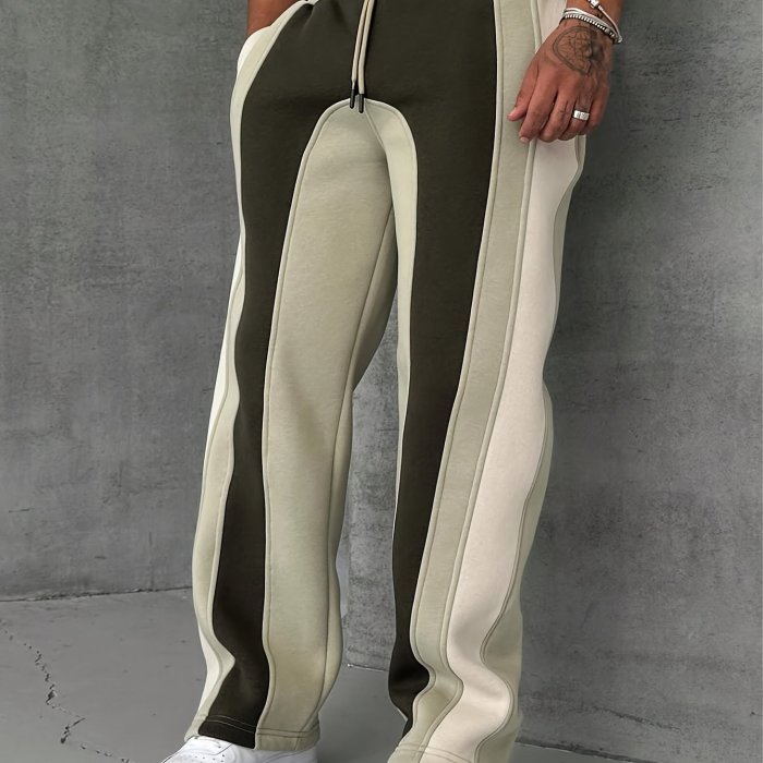 Breathable Pants Men's Breathable Striped Loose-Fit Pants