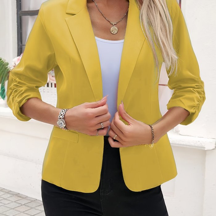 Women's Light Beige Casual Blazer