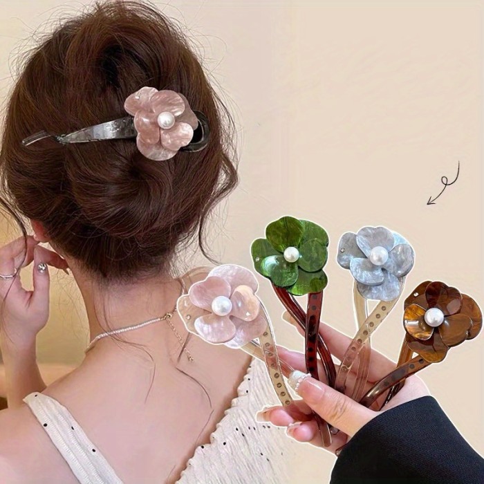 1pc Retro High-end Gradient Flower Twist Clip, Very Suitable for Daily Women to Wear on The Back of The Head or As A Gift to Your Friends and Family