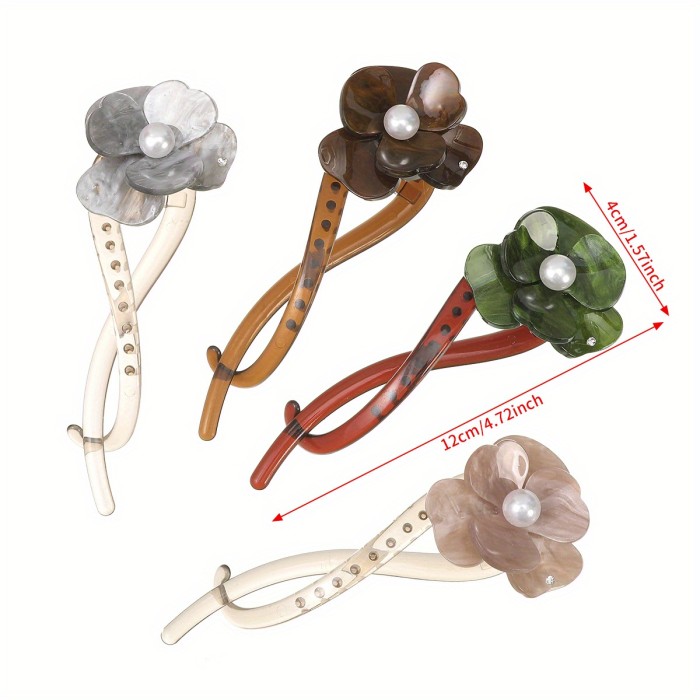 1pc Retro High-end Gradient Flower Twist Clip, Very Suitable for Daily Women to Wear on The Back of The Head or As A Gift to Your Friends and Family