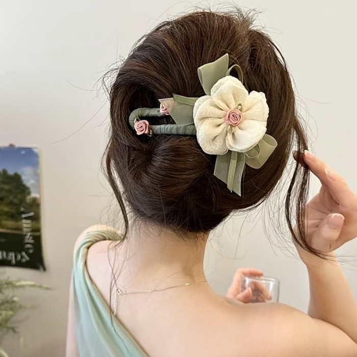 Super Fairy Mesh Flower Hairpin for Women, Sweet Forest Style Duckbill Clip
