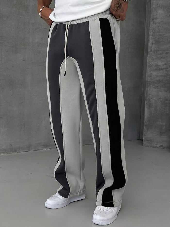 Breathable Pants Men's Breathable Striped Loose-Fit Pants