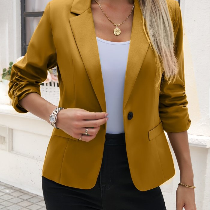 Women's Light Beige Casual Blazer