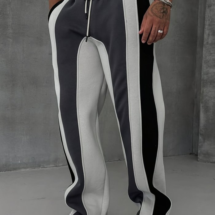 Breathable Pants Men's Breathable Striped Loose-Fit Pants