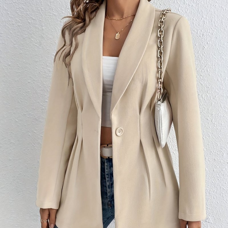 Elegant Blazer Relaxed Fit Elegant Women's Long Sleeve Single-Breasted Blazer Jacket
