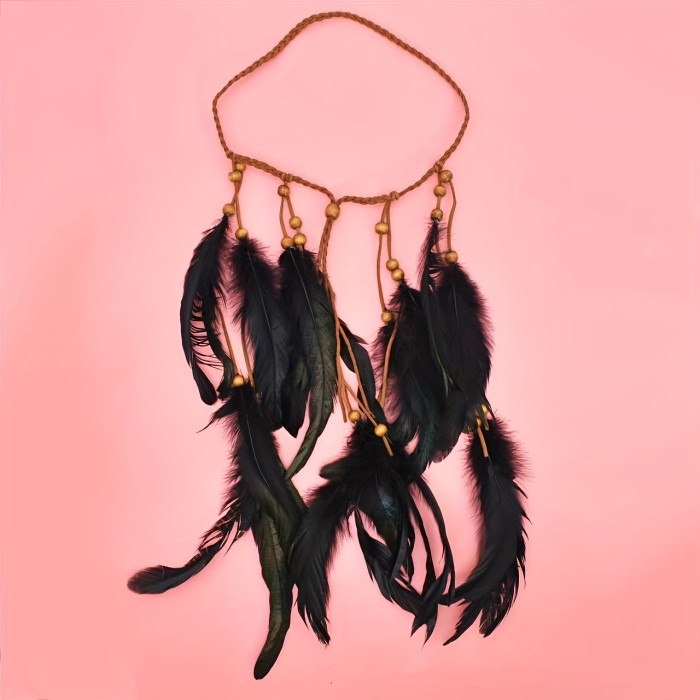 Feather Headband Gypsy Style Hair Band Indian Head Piece Handmade Feather Hair Accessories
