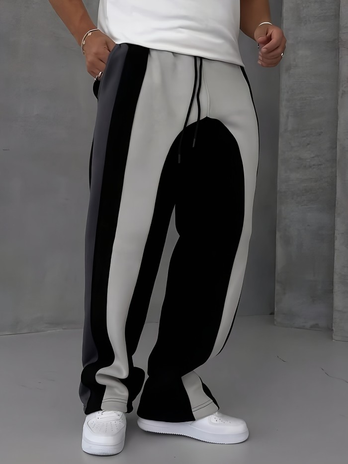 Breathable Pants Men's Breathable Striped Loose-Fit Pants