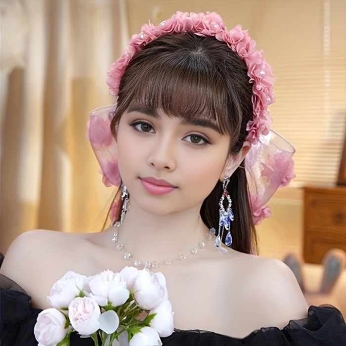 1pc Bohemian Floral Tassel Hair Clip for Women - Elegant Black Floral Design with Lace Detailing, Perfect for Parties, Daily Wear & Special Occasions, Festive Hair Accessory, Party Hair Accessory, Bohemian Style, Intricate Craftsmanship