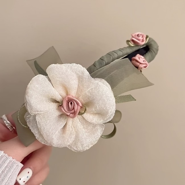 Super Fairy Mesh Flower Hairpin for Women, Sweet Forest Style Duckbill Clip