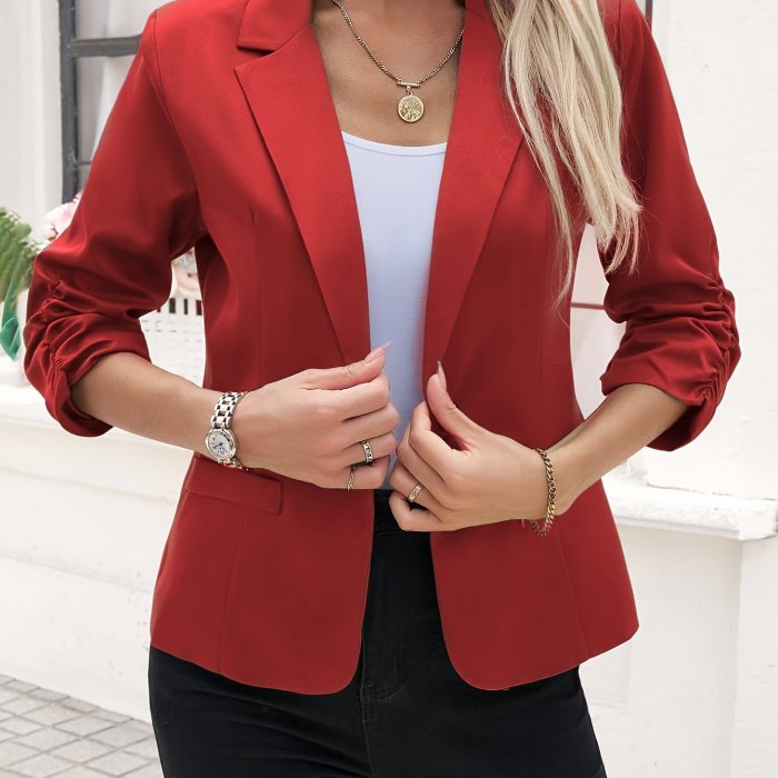 Women's Light Beige Casual Blazer