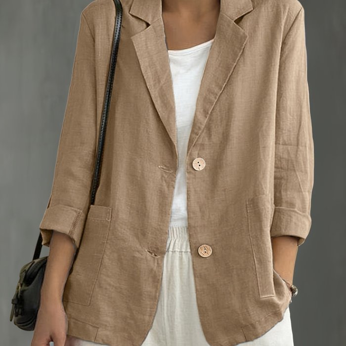 Elegant Blazer Versatile Plus Size Long-Sleeve Blazer for Women