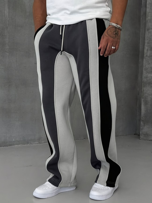 Breathable Pants Men's Breathable Striped Loose-Fit Pants