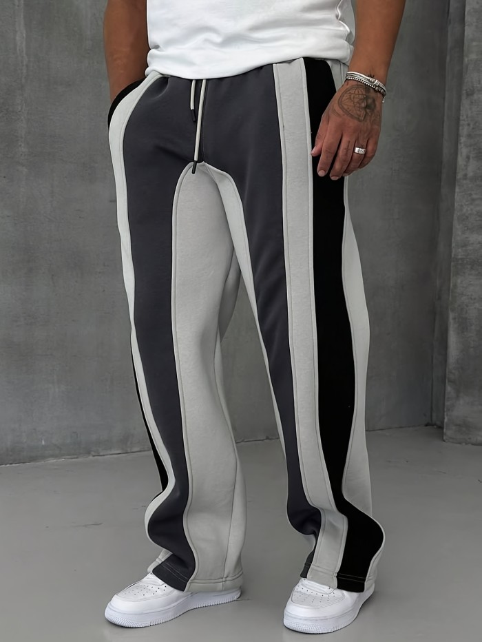 Breathable Pants Men's Breathable Striped Loose-Fit Pants