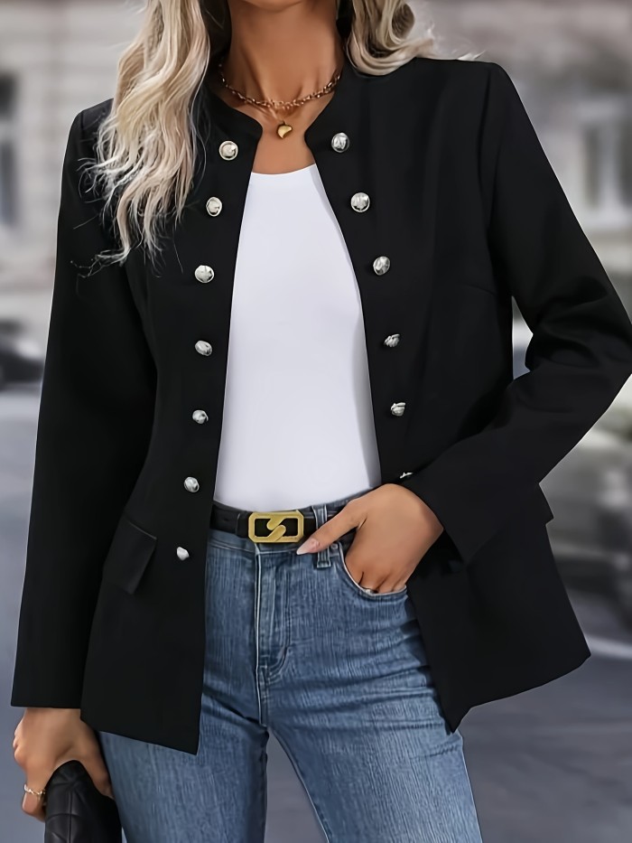 Stylish Double Breasted Women's Stylish Double-Breasted Casual Blazer