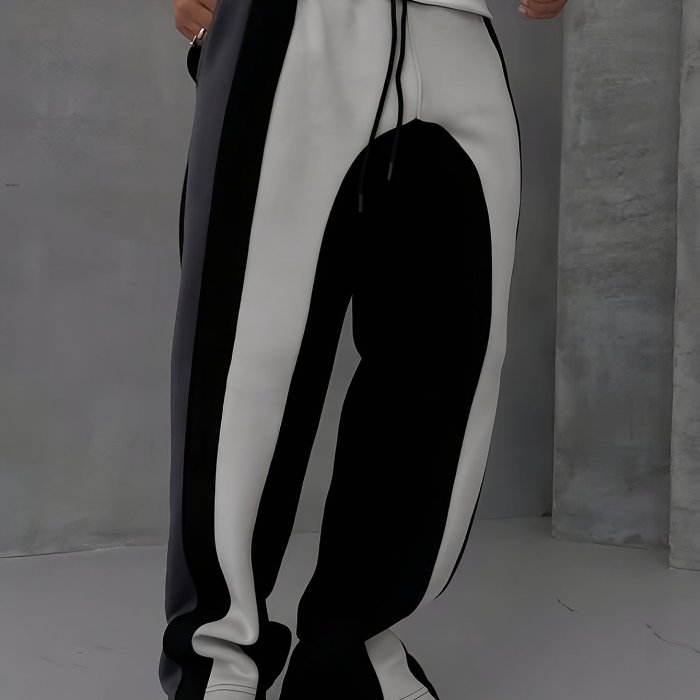 Breathable Pants Men's Breathable Striped Loose-Fit Pants