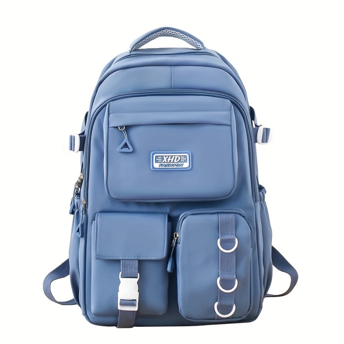 Lightweight Nylon Backpack Large Capacity Lightweight Nylon Unisex Backpack | Stylish Travel & Commute Bag with Multiple Pockets, Adjustable Shoulder Straps, Durable Polyester Lining & Zipper Closure for Work, School, Weekend Trips (Black)