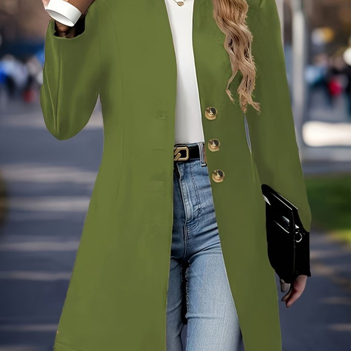 Elegant Tweed Coat Elegant Women's Lightweight Solid Color Tweed Coat