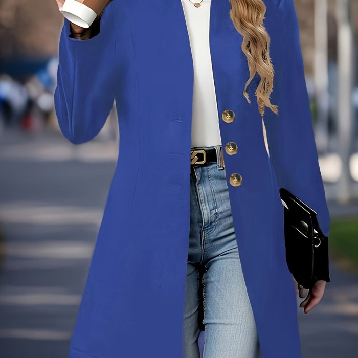 Elegant Tweed Coat Elegant Women's Lightweight Solid Color Tweed Coat