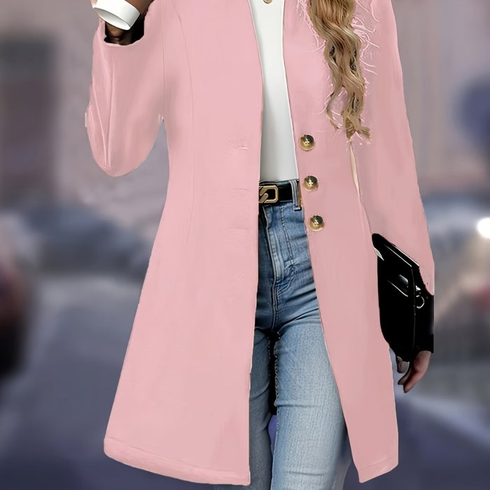 Elegant Tweed Coat Elegant Women's Lightweight Solid Color Tweed Coat