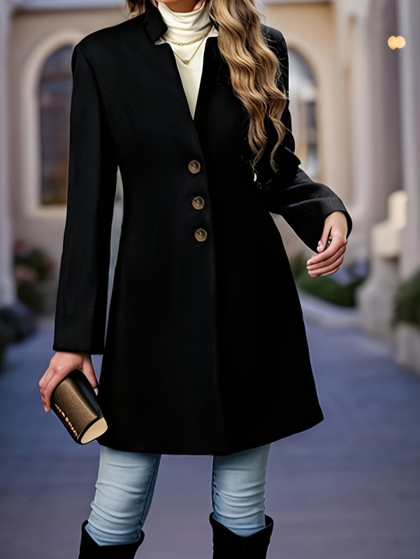 Elegant Tweed Coat Elegant Women's Lightweight Solid Color Tweed Coat