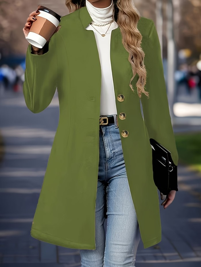 Elegant Tweed Coat Elegant Women's Lightweight Solid Color Tweed Coat